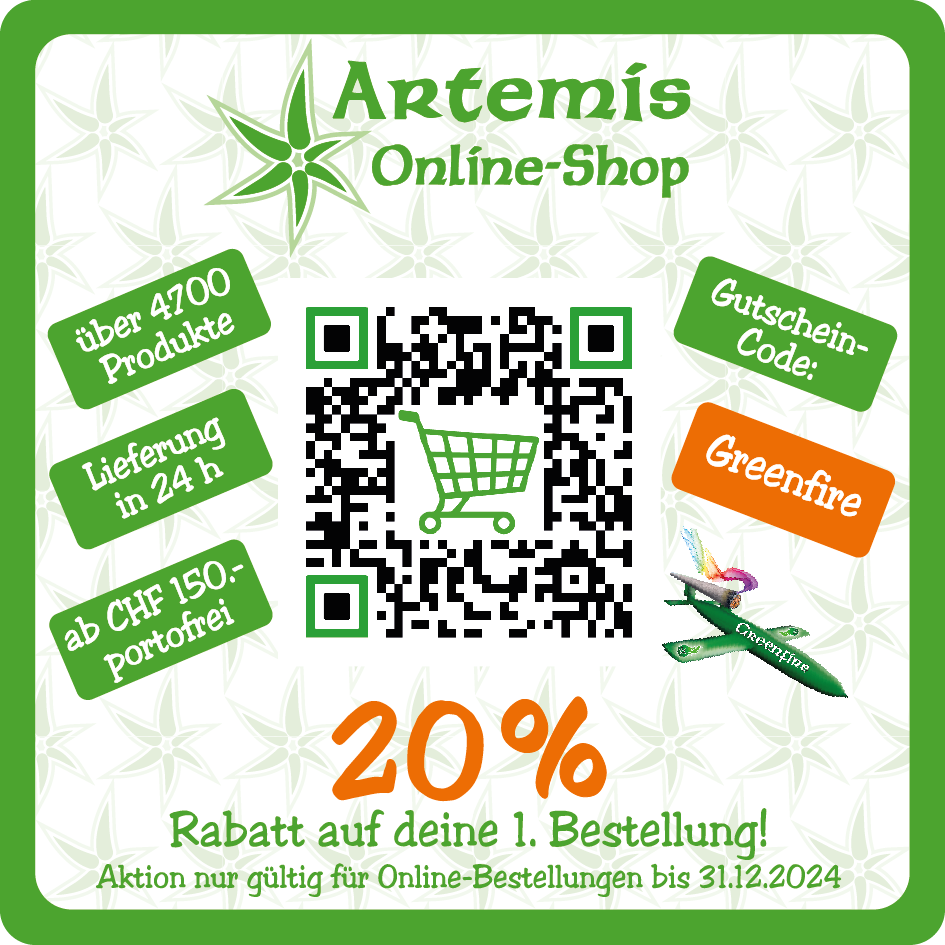 20% Rabatt für Erstbestellungen im Artemis E-Shop